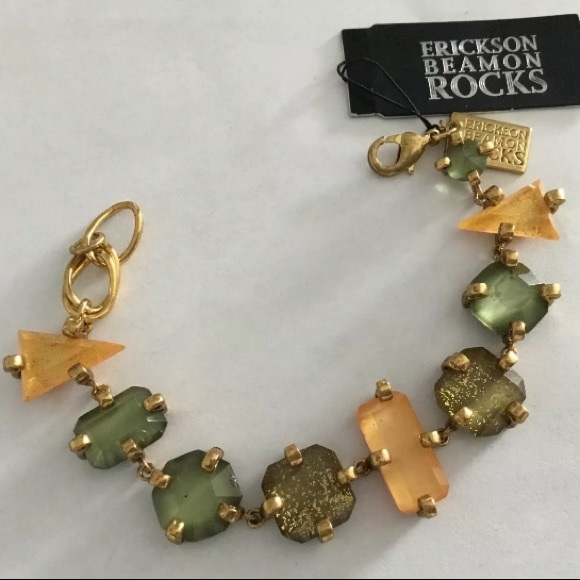 Erickson Beamon✨Tangerine & Jade Lucite Bracelet - Picture 5 of 8